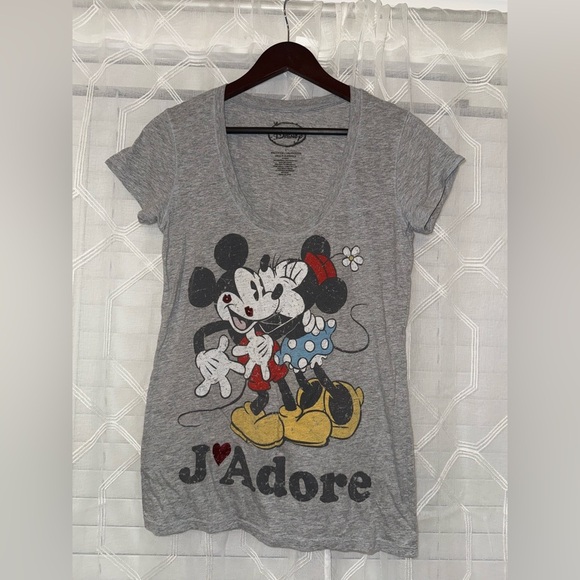 Disney Tops - Disney Heather Gray Cotton Blend Tee